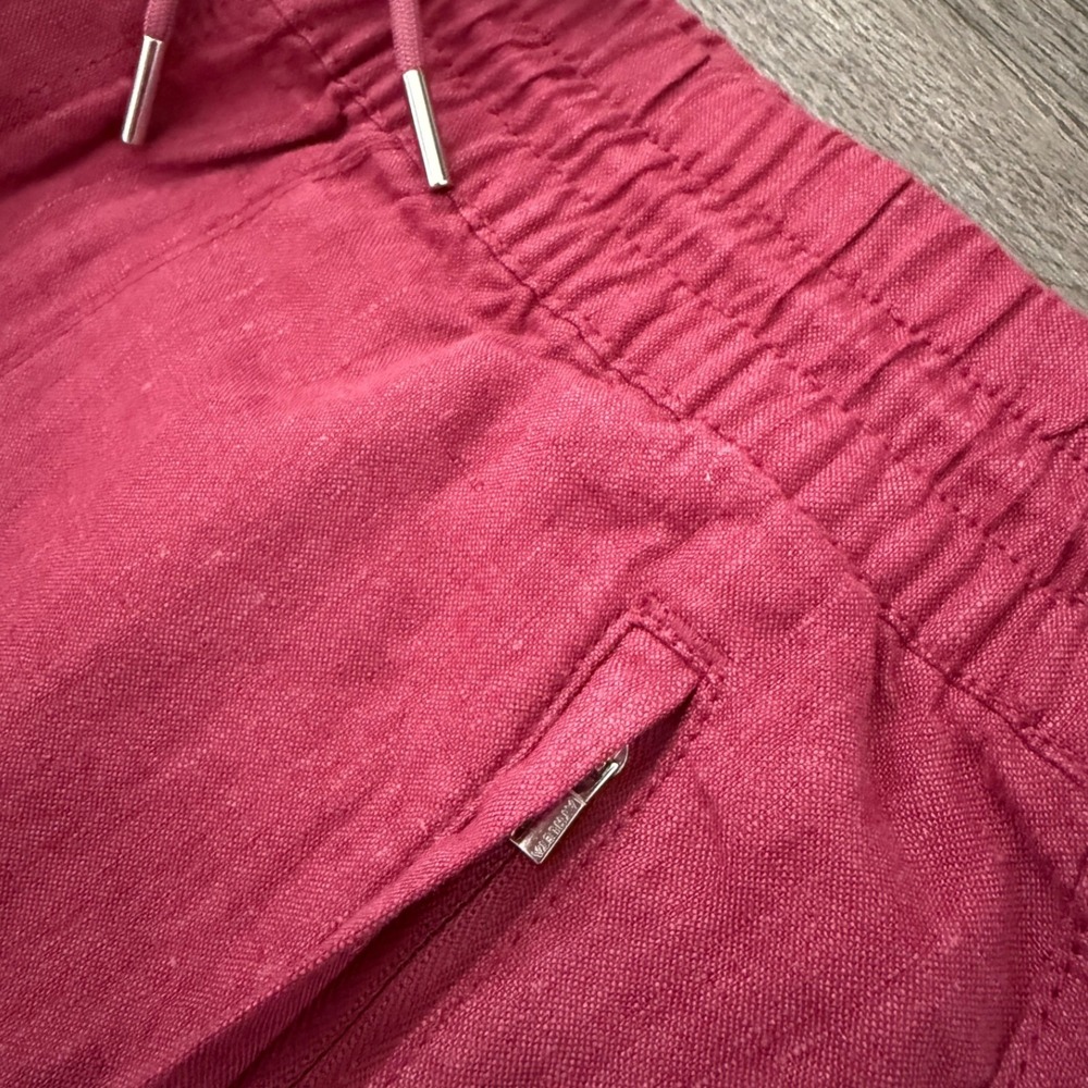Athleta Retreat 100% Linen Jogger Pants Size 8P Petite NWT Pink Travel Casual - Picture 5 of 12